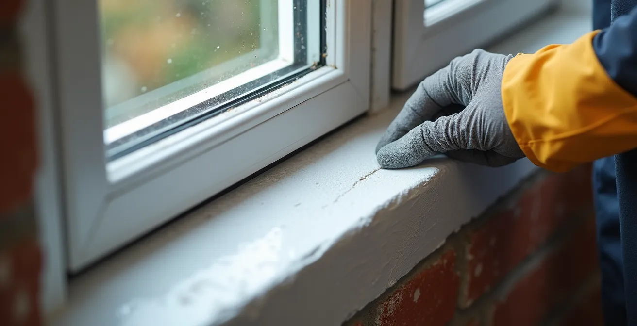 Application professionnelle de scellant avec fond de joint sur cadre de fenêtre pour une étanchéité parfaite